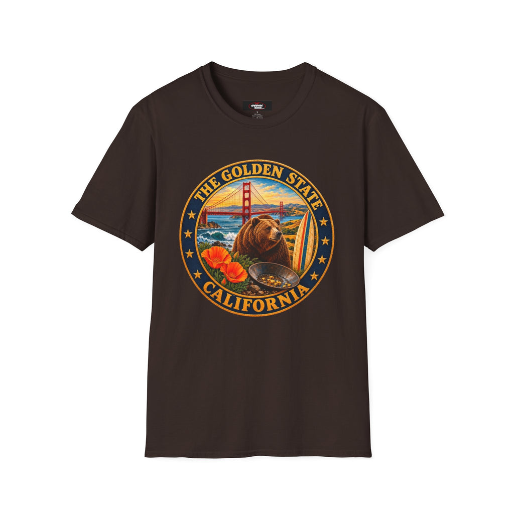 California Golden State Vintage Bear Graphic T-Shirt