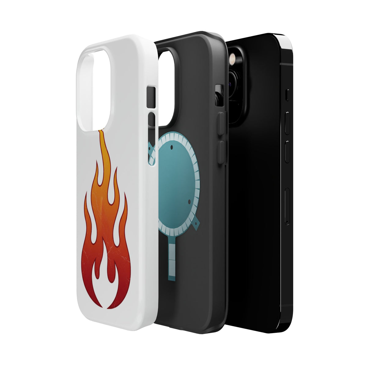 Flame Graphic Phone Case — Magnetic Impact‑Resistant Protective Cover