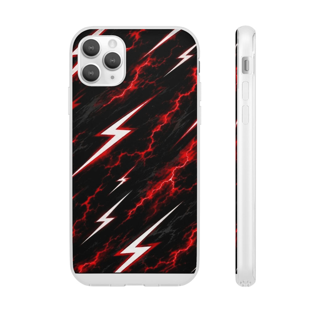 Phone Case — Red Lightning Bolt Storm Flexi Case