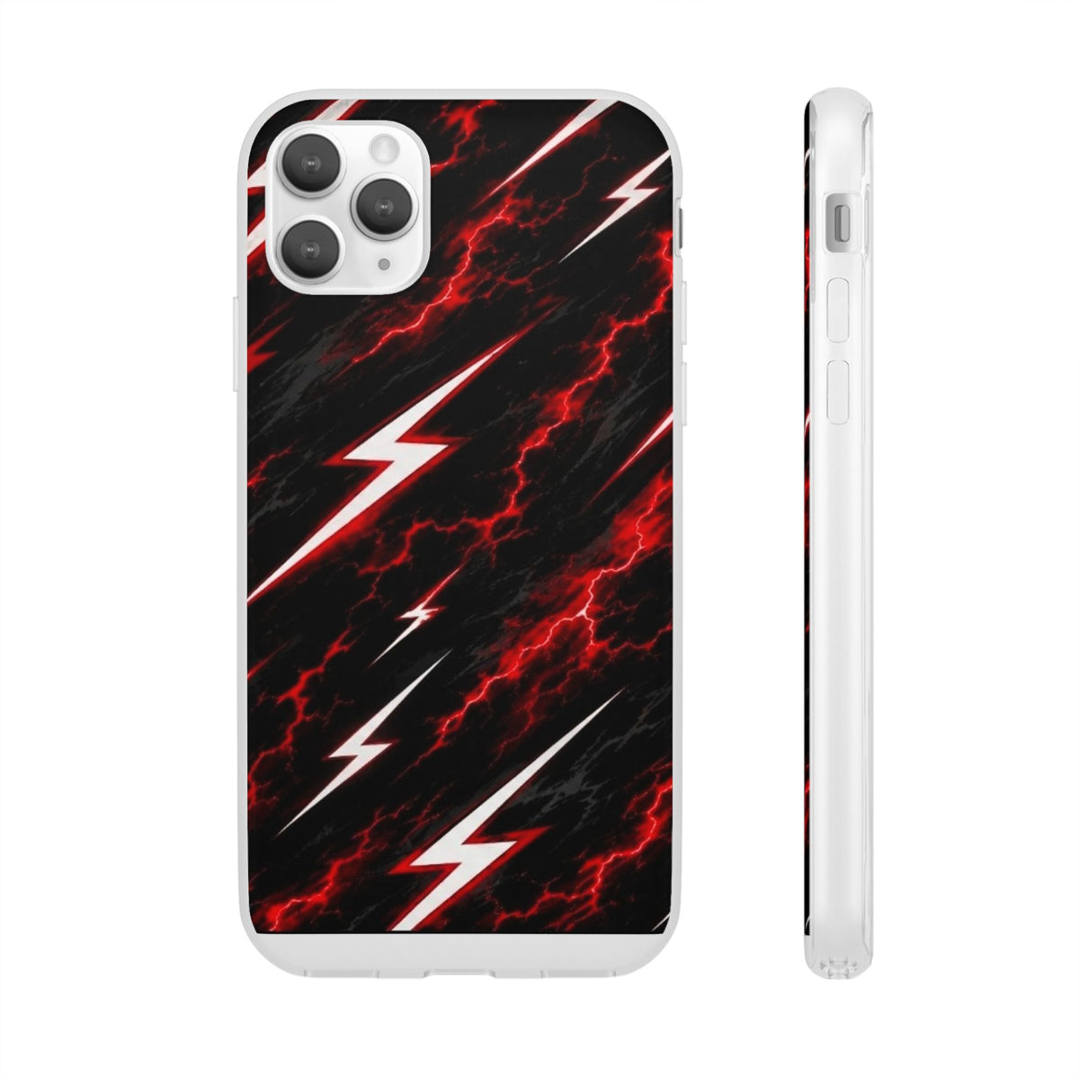 Phone Case — Red Lightning Bolt Storm Flexi Case