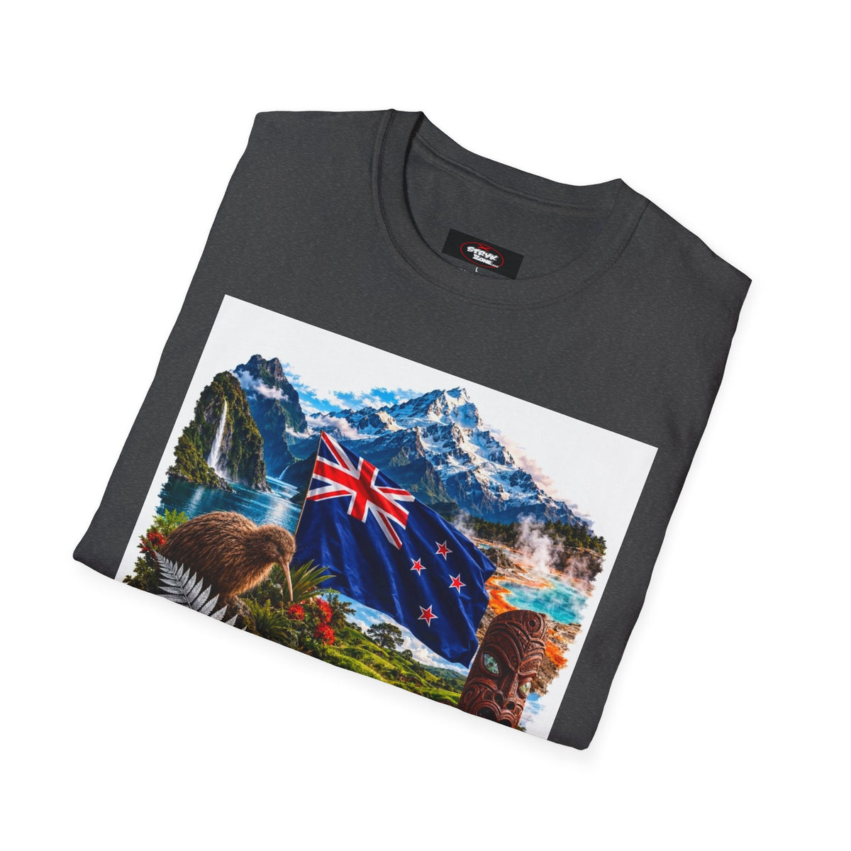 New Zealand Heritage T-Shirt – Kiwi, Fern & Mount Cook Scenic Tee