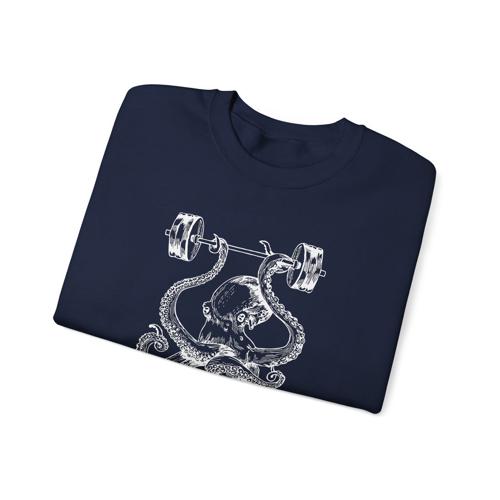 Vintage ink octopus graphic on a crewneck sweatshirt