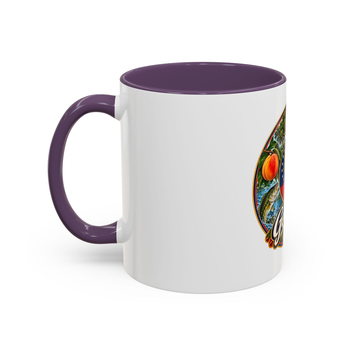 Georgia State Emblem Coffee Mug – Peach, Magnolia & Outdoors Souvenir (11/15oz)