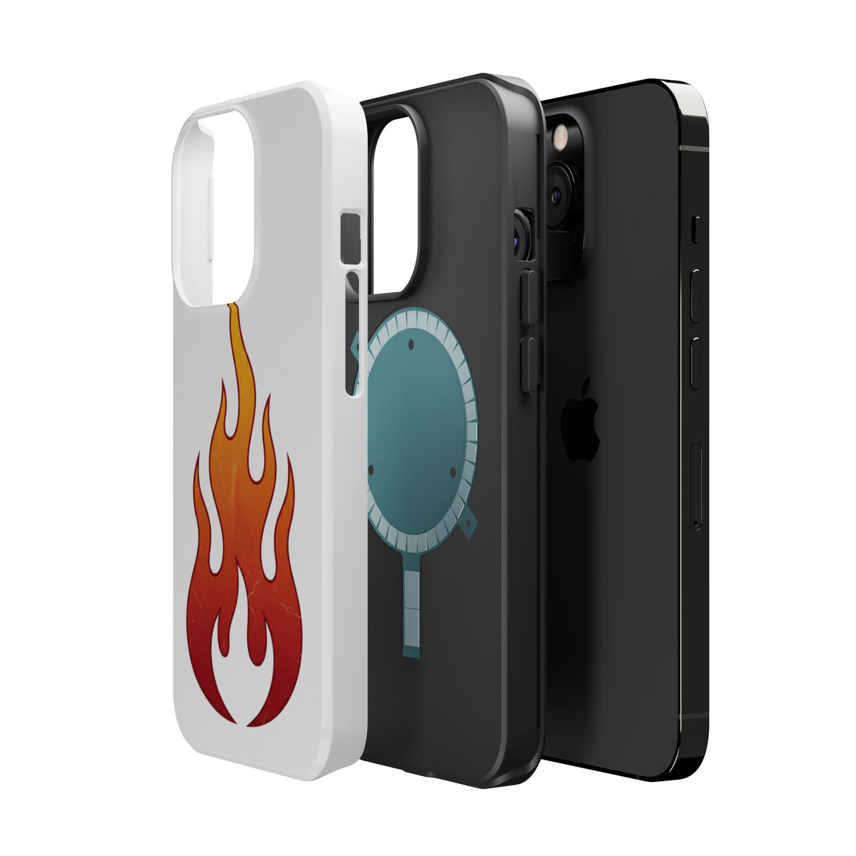 Flame Graphic Phone Case — Magnetic Impact‑Resistant Protective Cover