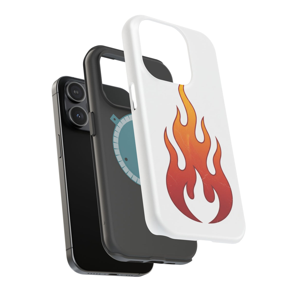 Flame Graphic Phone Case — Magnetic Impact‑Resistant Protective Cover