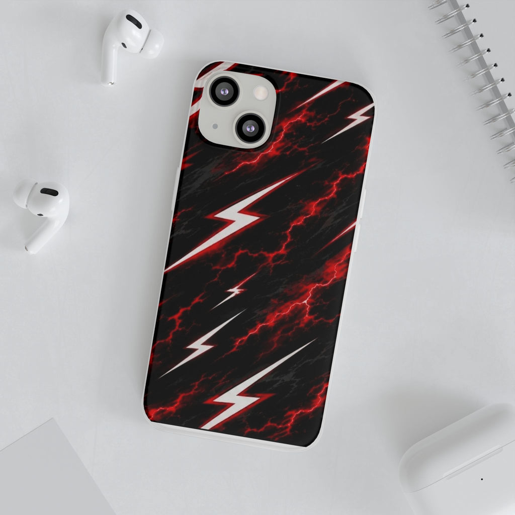 Phone Case — Red Lightning Bolt Storm Flexi Case