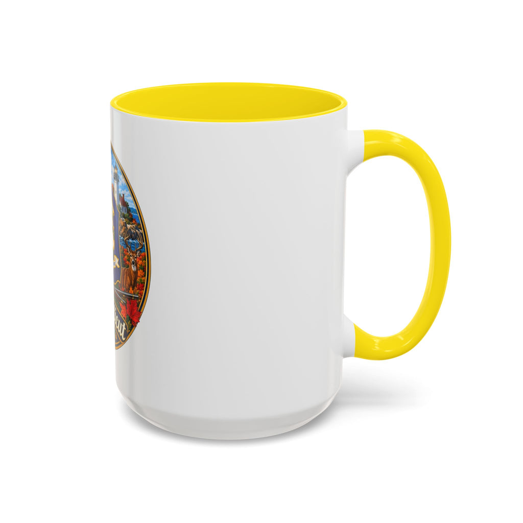 Connecticut State Crest Accent Coffee Mug — Scenic State Seal Design (11/15 oz)