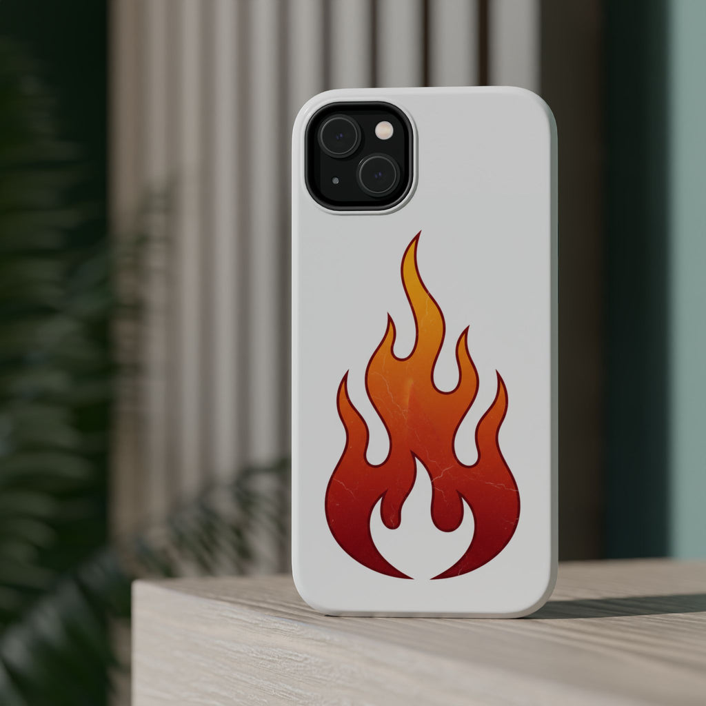 Flame Graphic Phone Case — Magnetic Impact‑Resistant Protective Cover