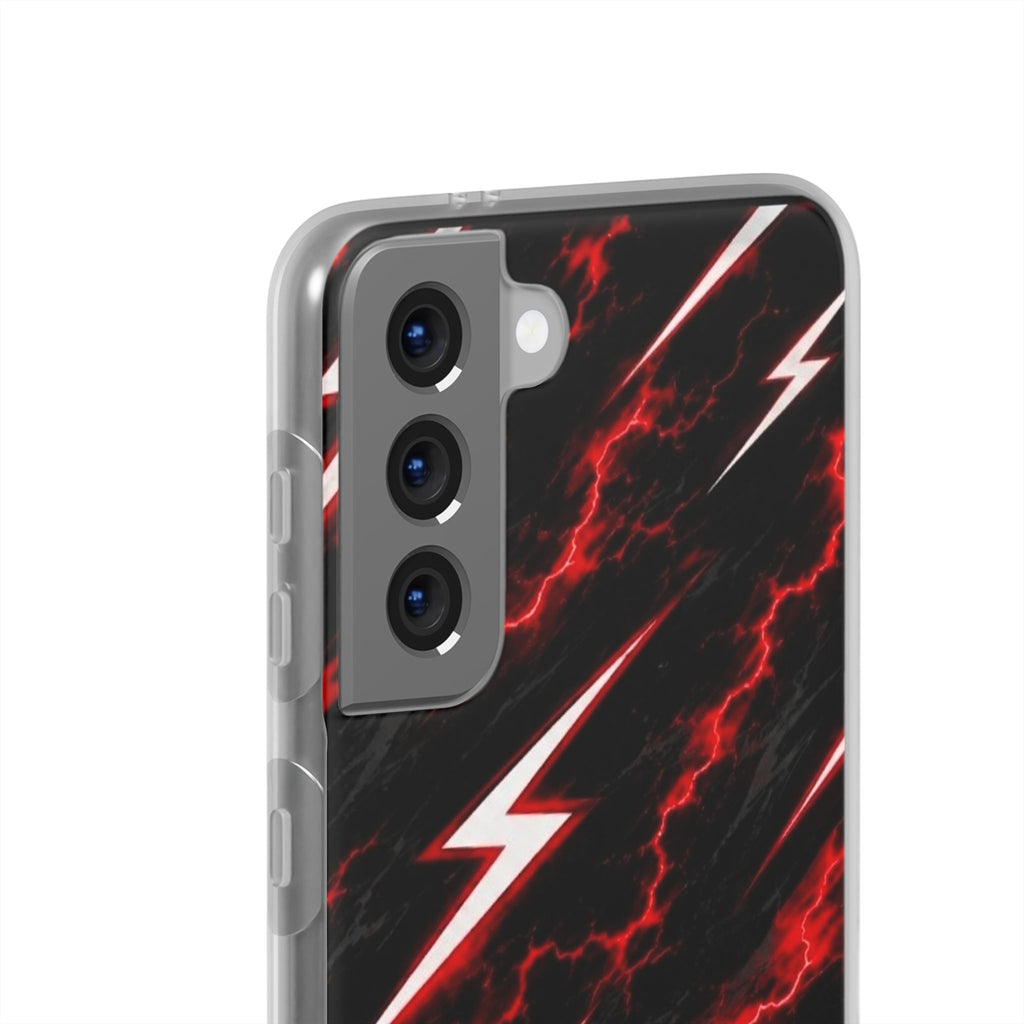 Phone Case — Red Lightning Bolt Storm Flexi Case