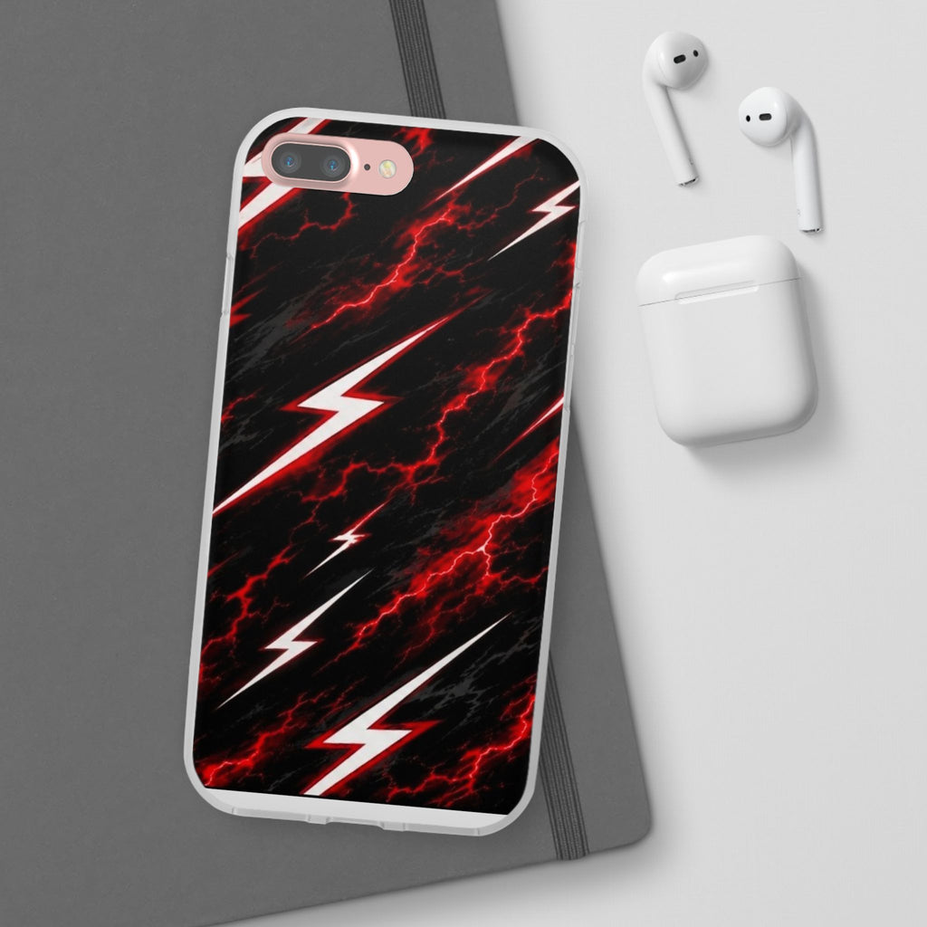Phone Case — Red Lightning Bolt Storm Flexi Case