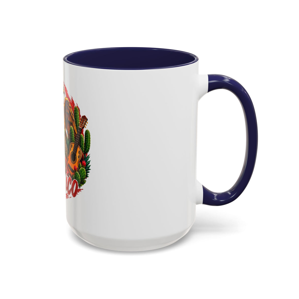 Mexico Souvenir Coffee Mug — Mexican Eagle, Cactus & Guitar Accent Mug