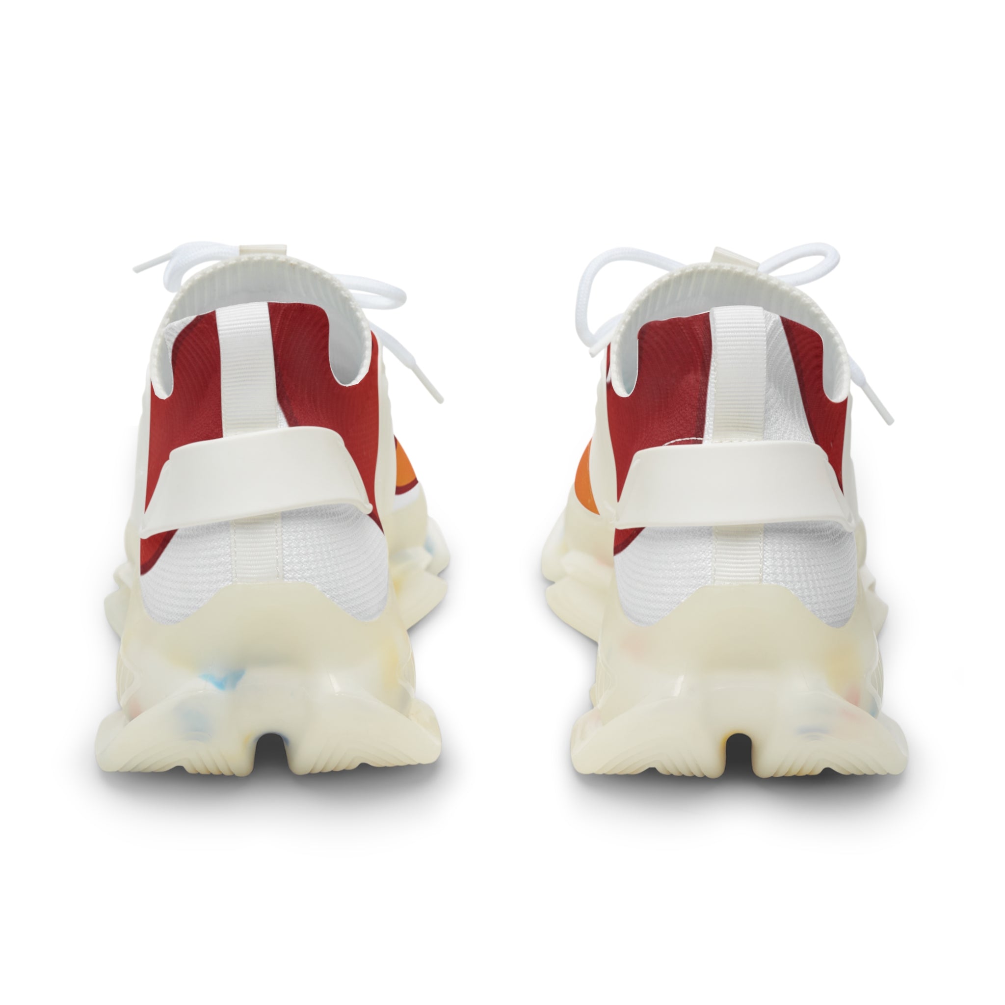Men's Flame Mesh Sneakers — Breathable Athletic Shoes with Orange Red Flame Design