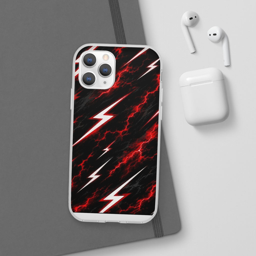 Phone Case — Red Lightning Bolt Storm Flexi Case