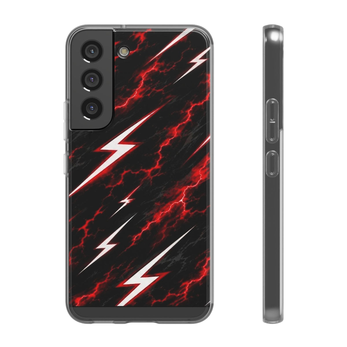 Phone Case — Red Lightning Bolt Storm Flexi Case