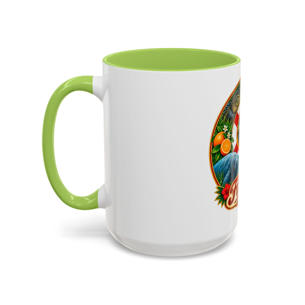 Florida Vintage Travel Coffee Mug — Flamingo, Alligator & State Seal Accent Mug