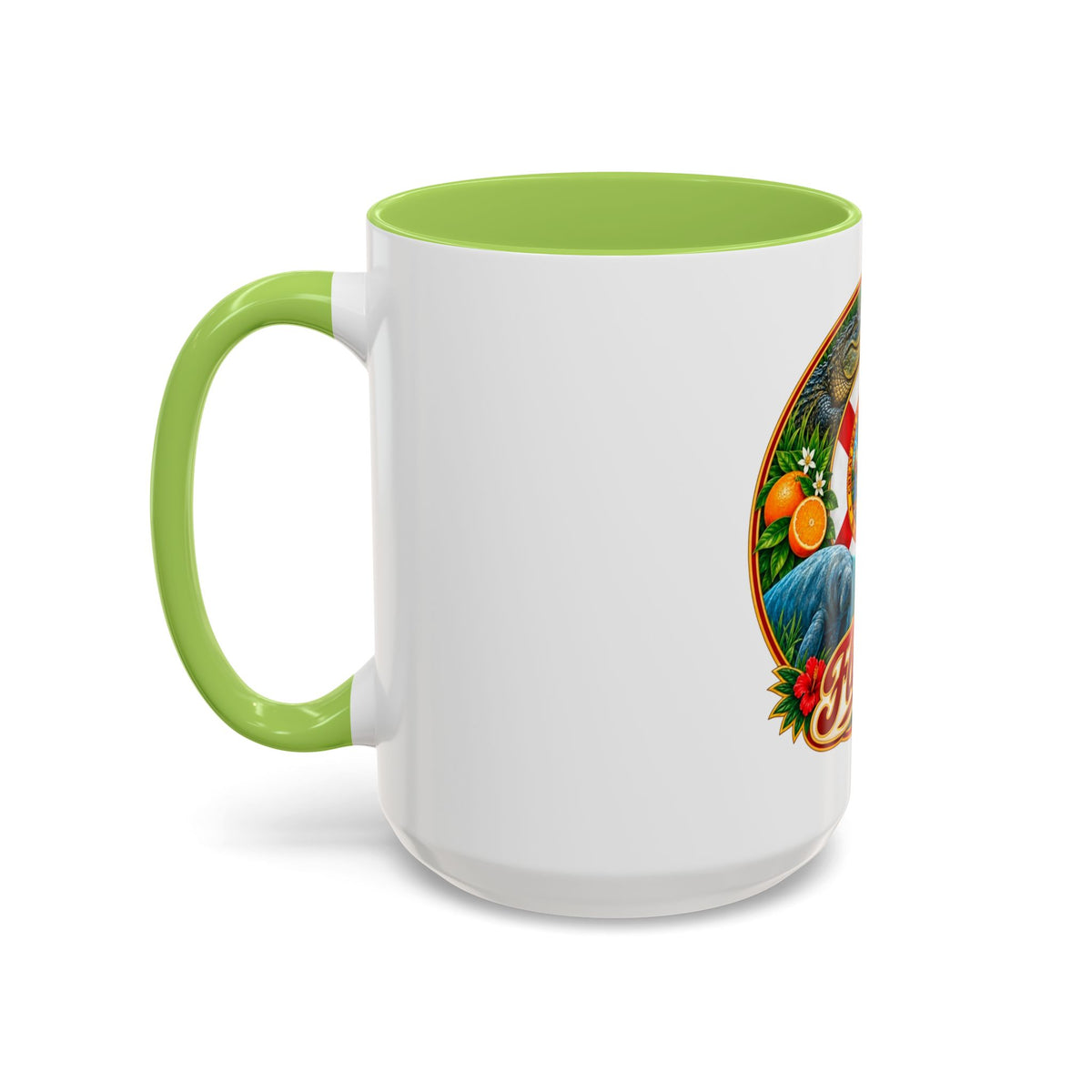 Florida Vintage Travel Coffee Mug — Flamingo, Alligator & State Seal Accent Mug