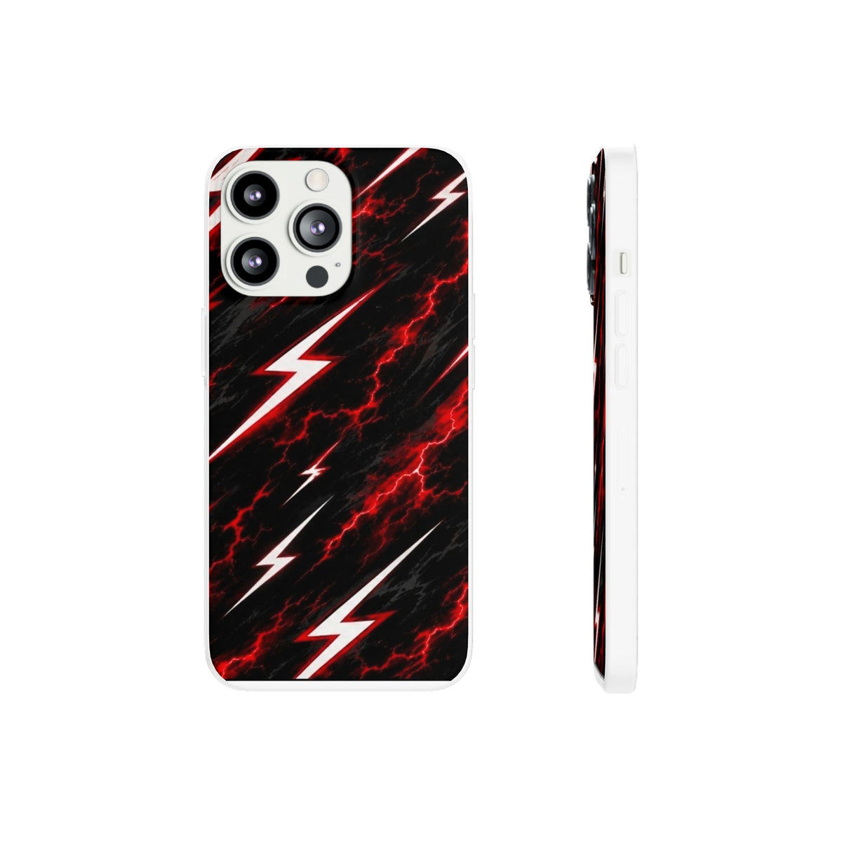 Phone Case — Red Lightning Bolt Storm Flexi Case