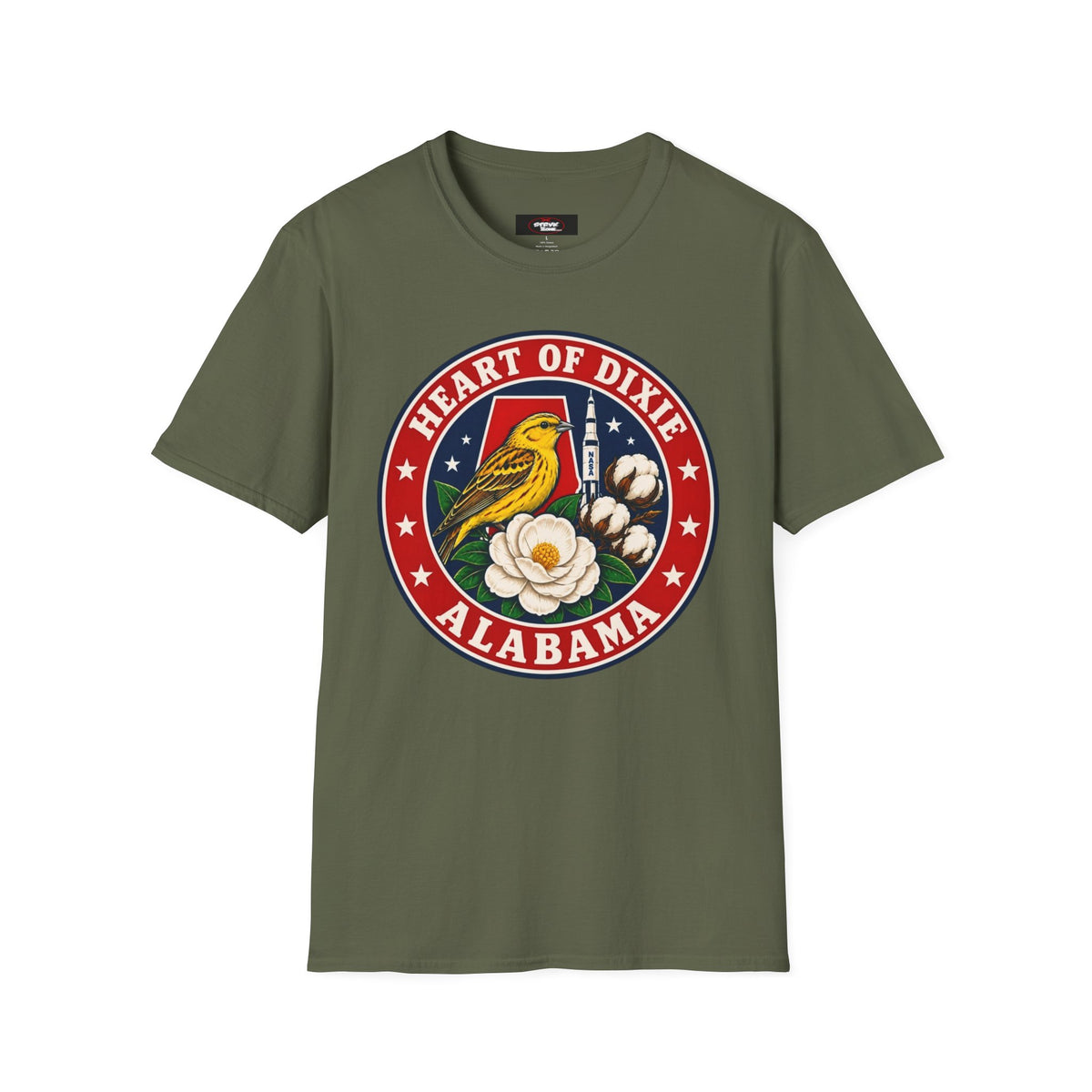 Alabama Heart of Dixie T‑Shirt — Yellowhammer & Magnolia State Emblem