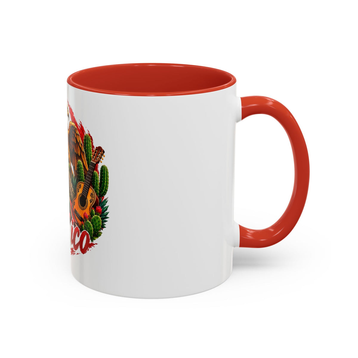 Mexico Souvenir Coffee Mug — Mexican Eagle, Cactus & Guitar Accent Mug