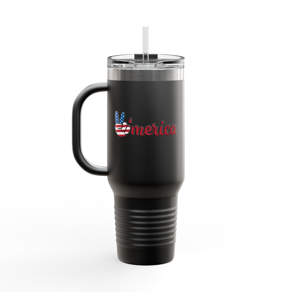 'Merica Patriotic Peace Sign 40oz Insulated Travel Mug