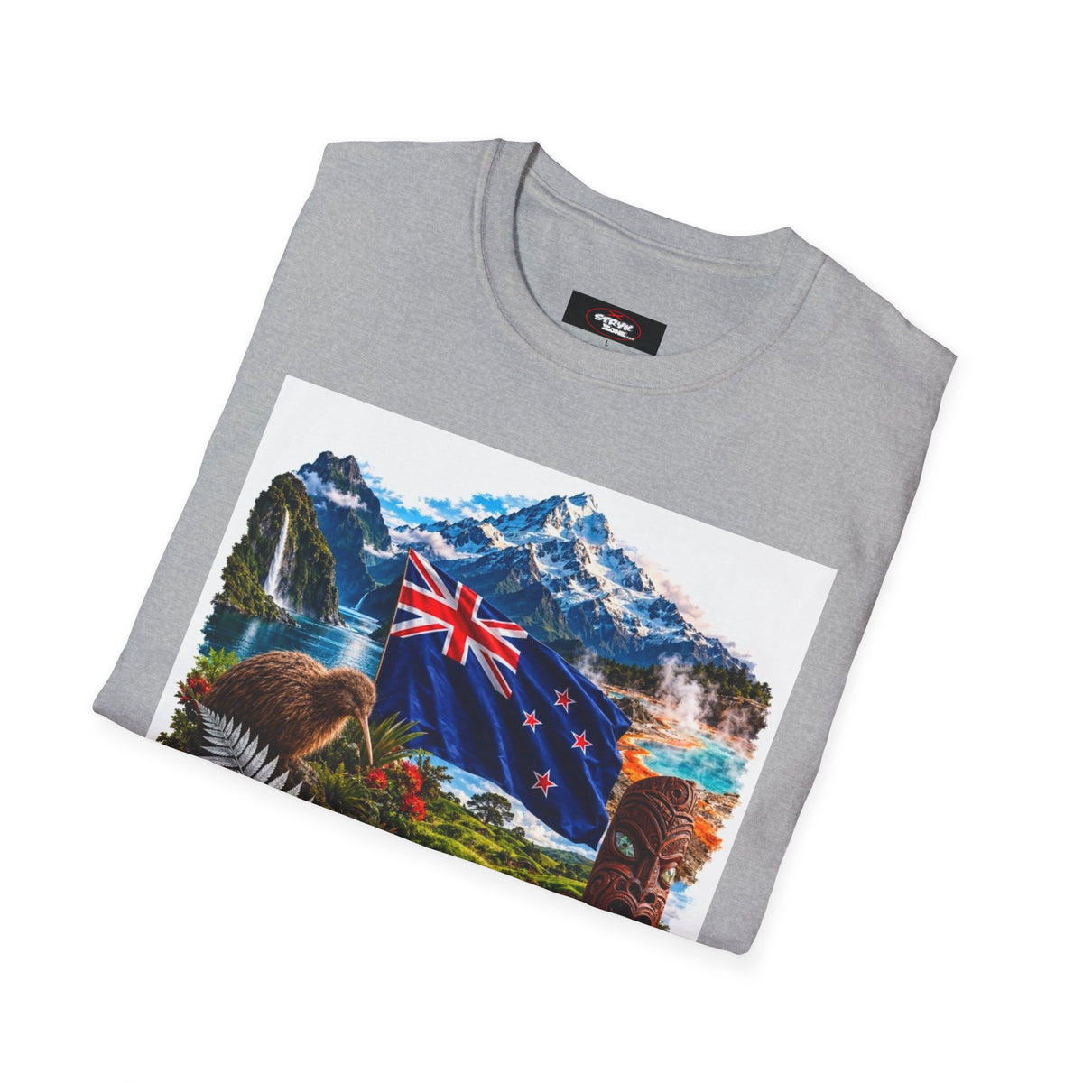 New Zealand Heritage T-Shirt – Kiwi, Fern & Mount Cook Scenic Tee