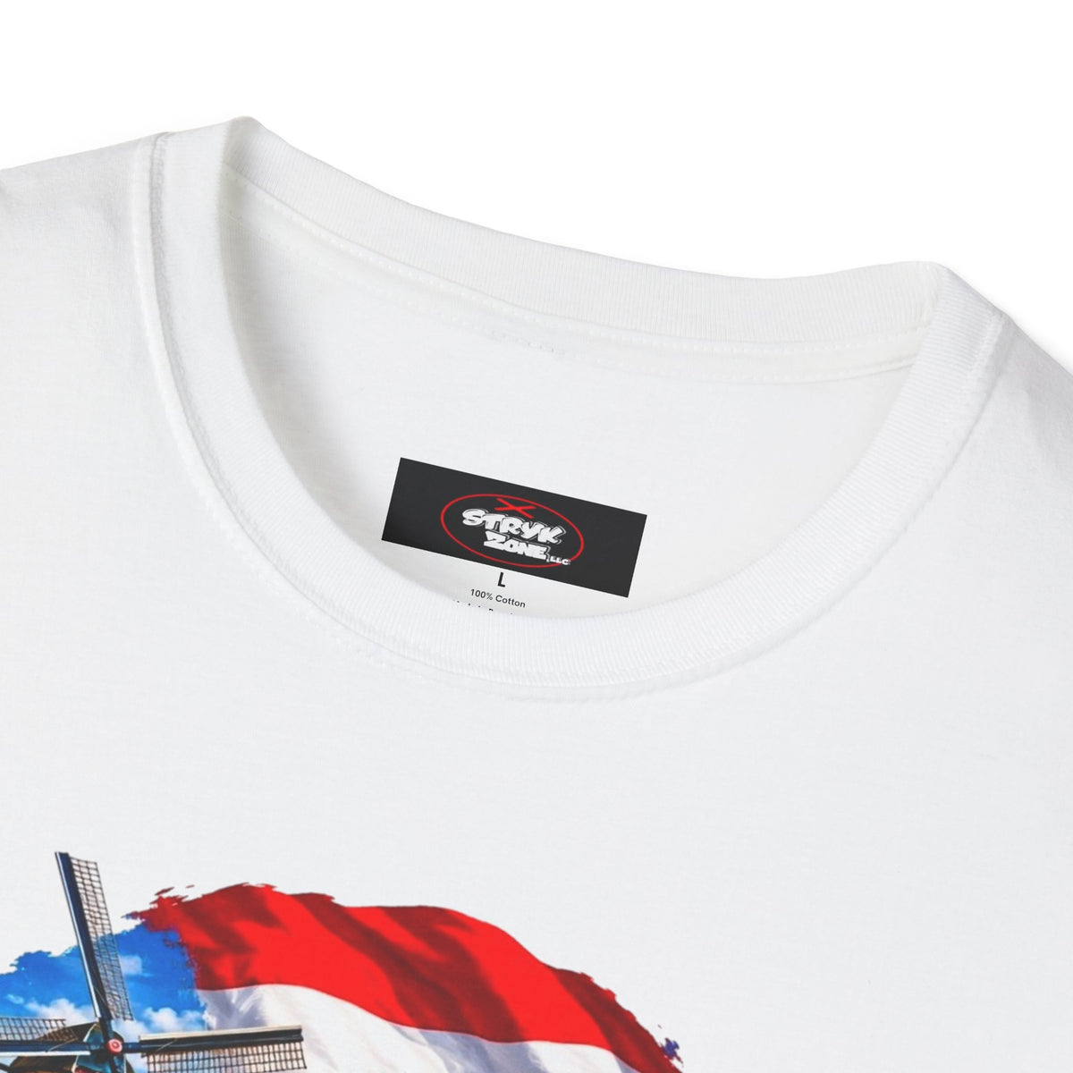 Netherlands Souvenir T-Shirt — Dutch Windmill, Tulips & Flag Design