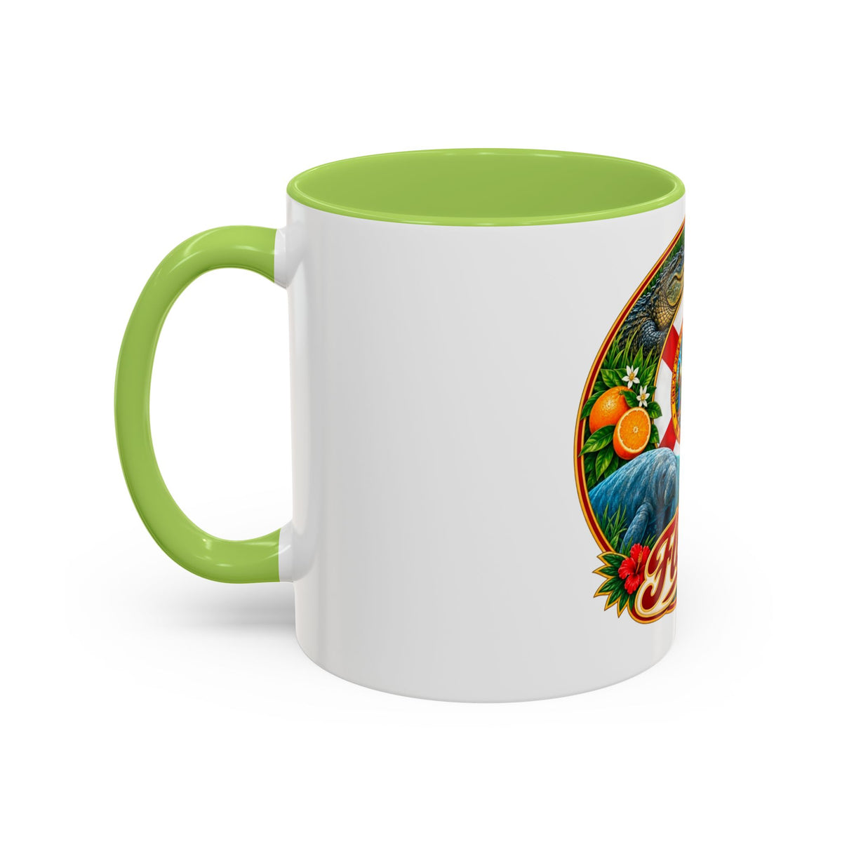 Florida Vintage Travel Coffee Mug — Flamingo, Alligator & State Seal Accent Mug