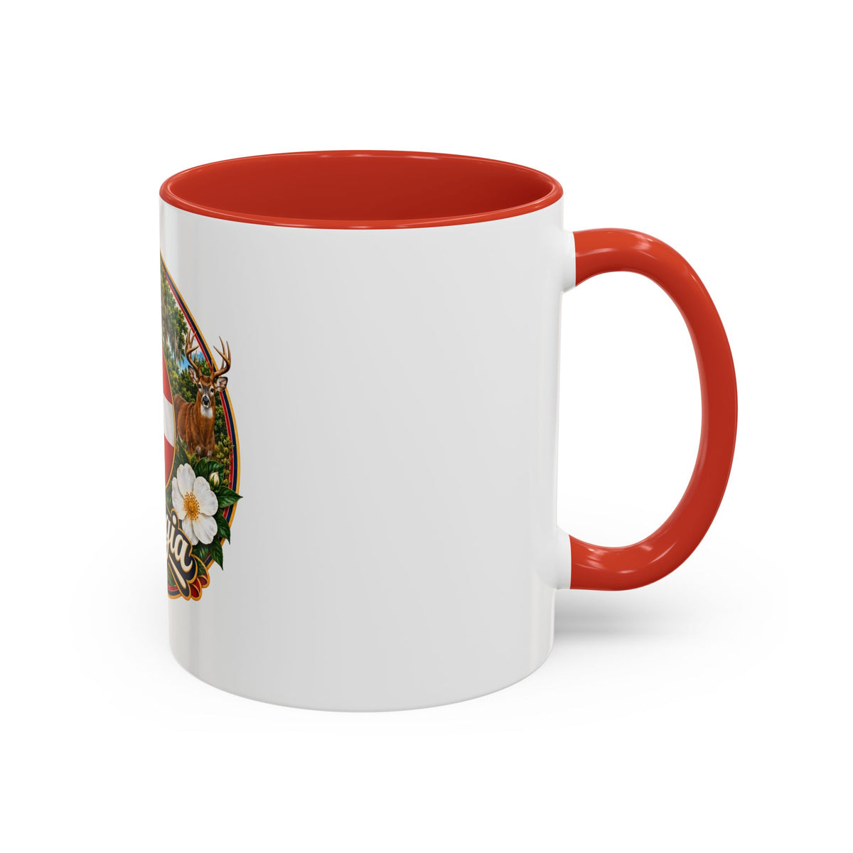 Georgia State Emblem Coffee Mug – Peach, Magnolia & Outdoors Souvenir (11/15oz)