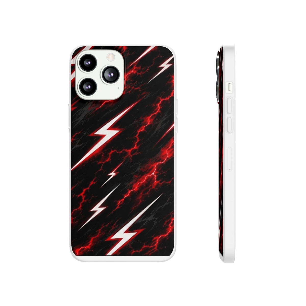 Phone Case — Red Lightning Bolt Storm Flexi Case