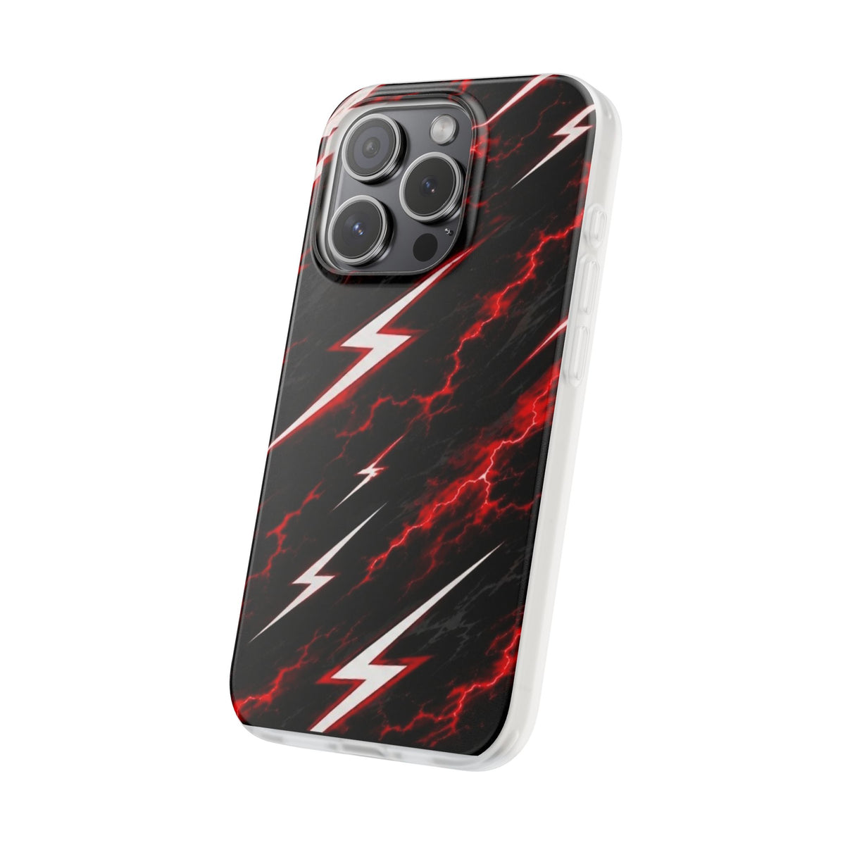 Phone Case — Red Lightning Bolt Storm Flexi Case