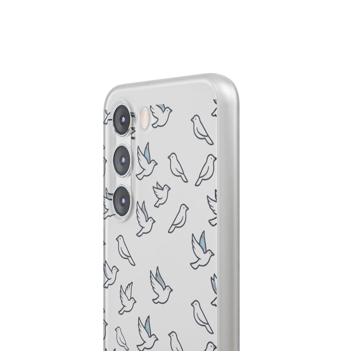 Dove Pattern Flexi Phone Case — Minimal White Bird Protective Case