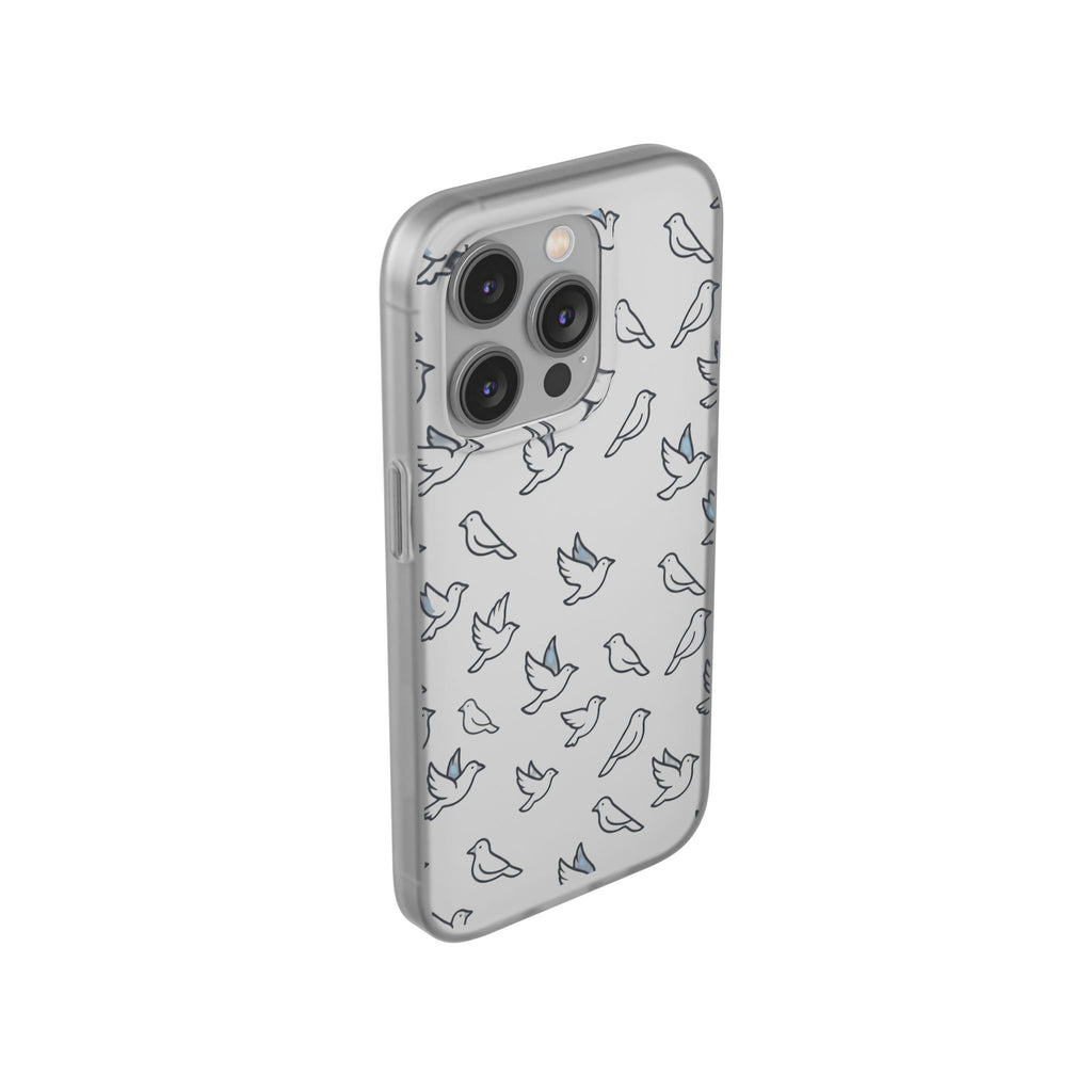 Dove Pattern Flexi Phone Case — Minimal White Bird Protective Case