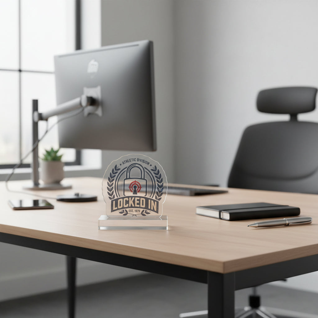 Locked In Custom Cut Standee — Personalized Display Stand
