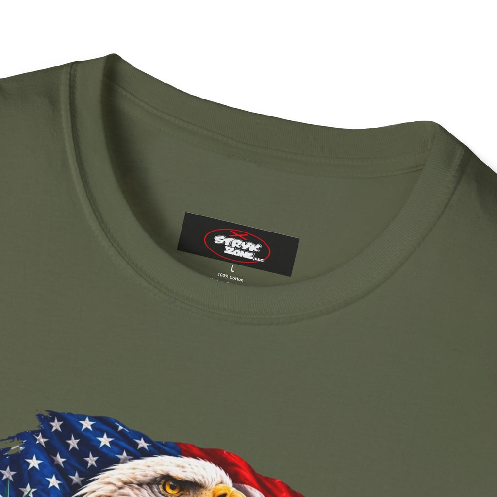 United States Patriotic T-Shirt — Bald Eagle, Statue of Liberty & Route 66 Design