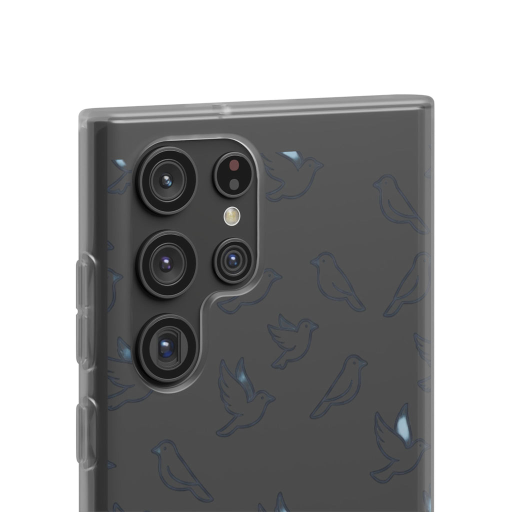 Dove Pattern Flexi Phone Case — Minimal White Bird Protective Case