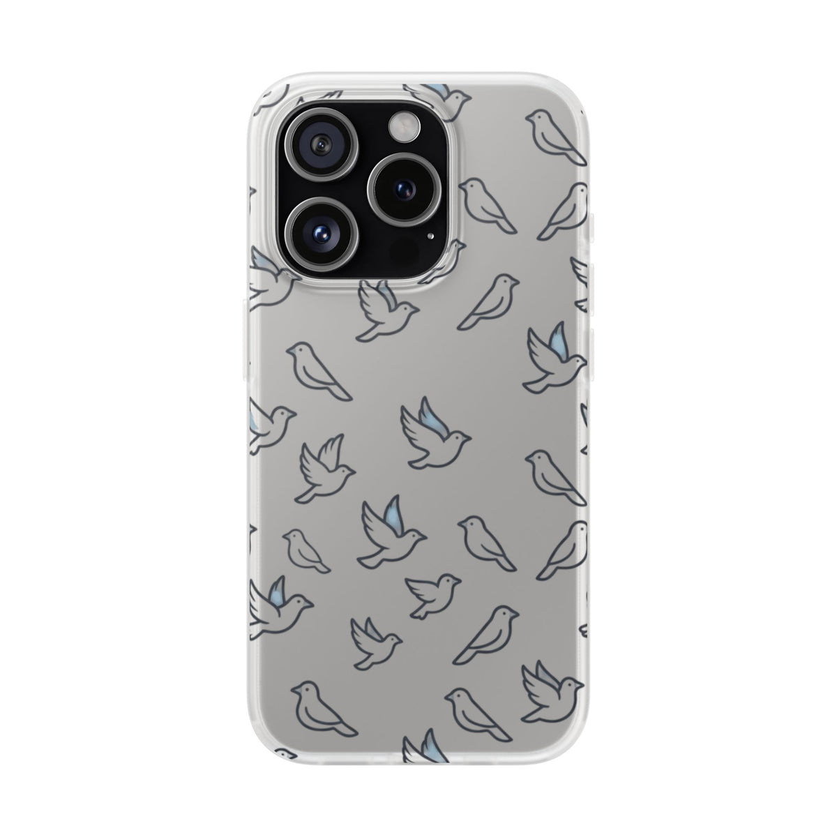 Dove Pattern Flexi Phone Case — Minimal White Bird Protective Case