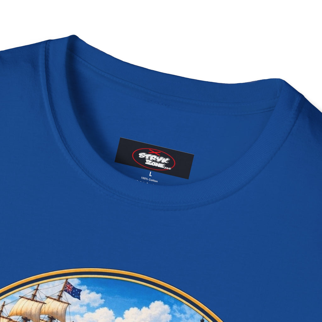 Connecticut Retro State Seal T-Shirt — Vintage Lighthouse & Ship Design