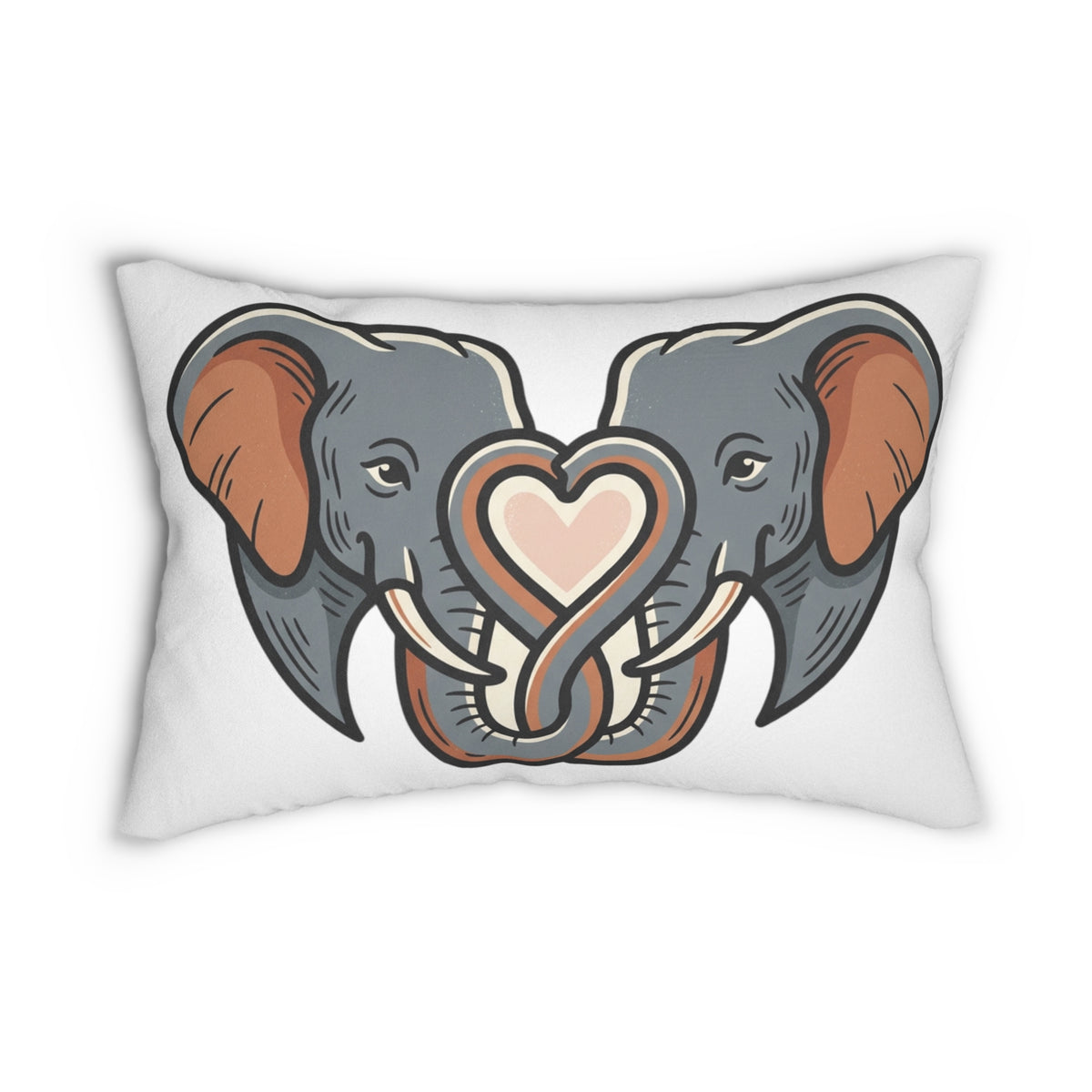 Elephant Heart Lumbar Pillow