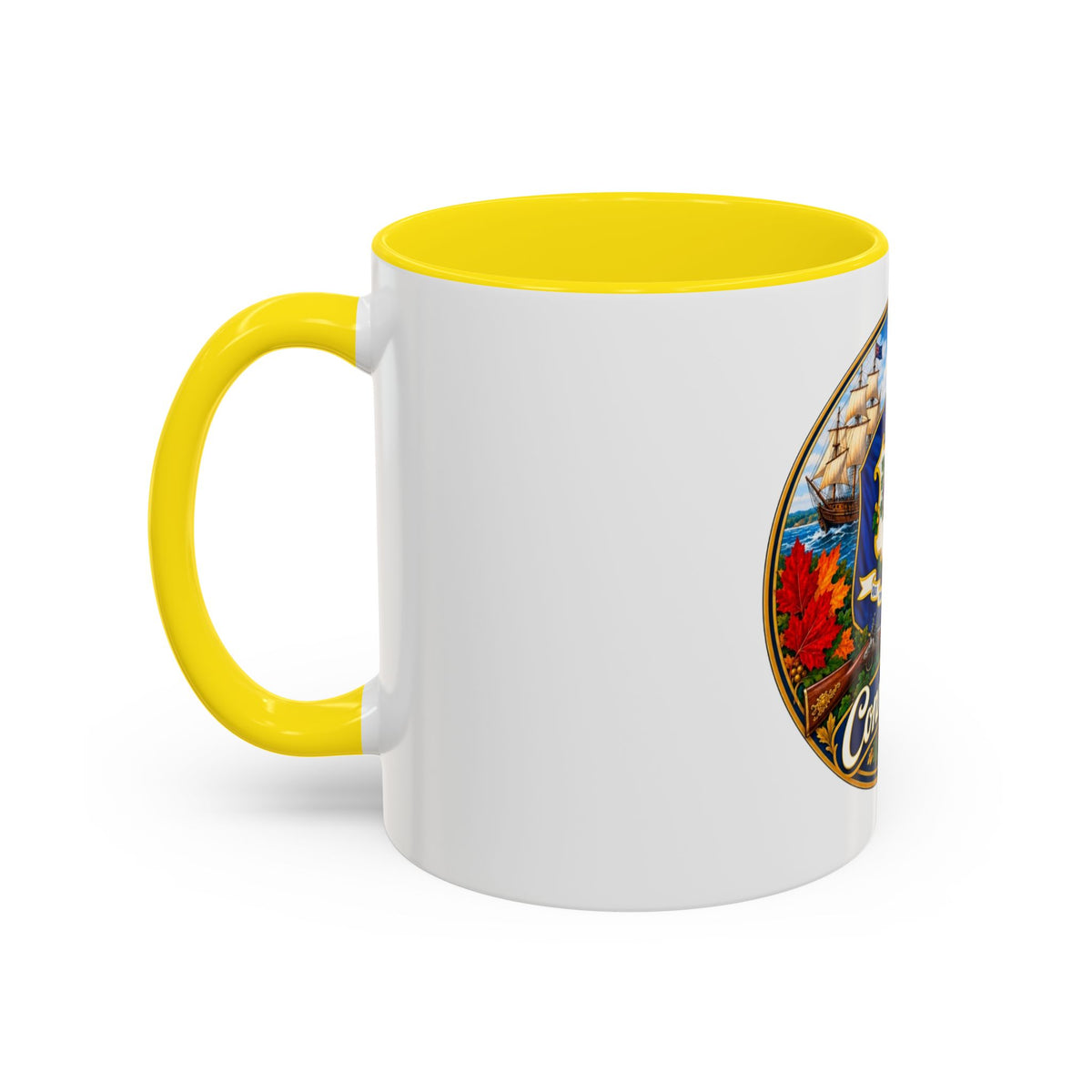 Connecticut State Crest Accent Coffee Mug — Scenic State Seal Design (11/15 oz)