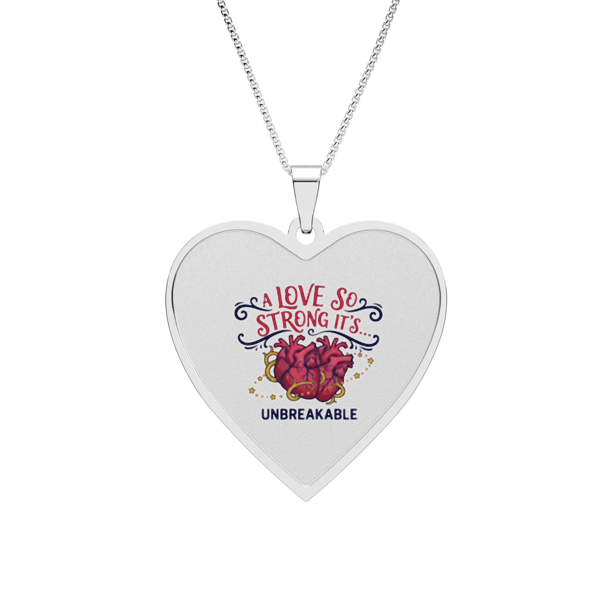 Heart Frame Photo Pendant — "Unbreakable Love" Engraved Jewelry