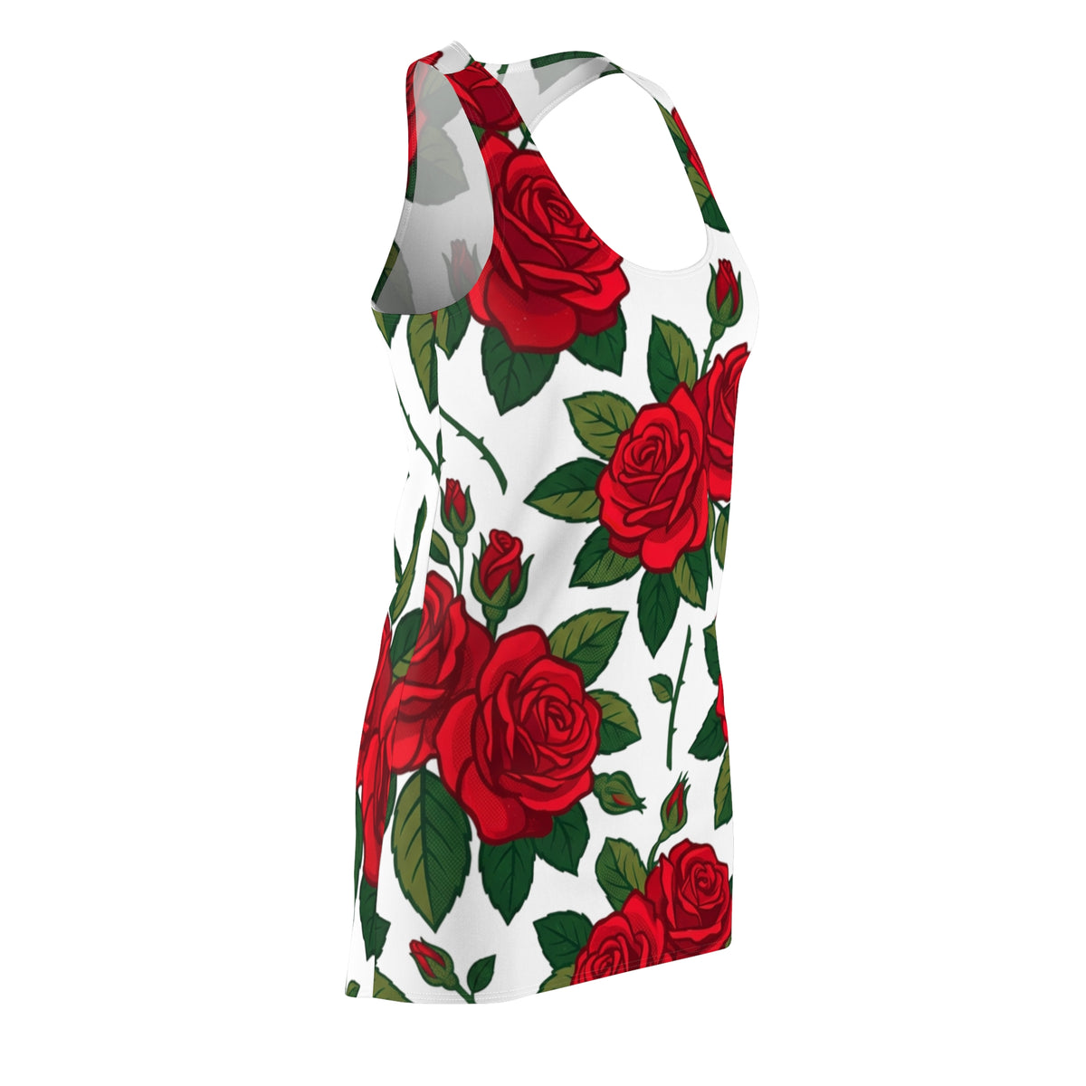 Red Rose All-Over Print Racerback Dress