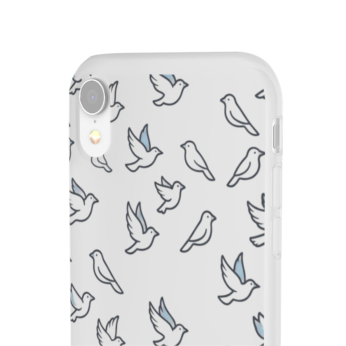 Dove Pattern Flexi Phone Case — Minimal White Bird Protective Case