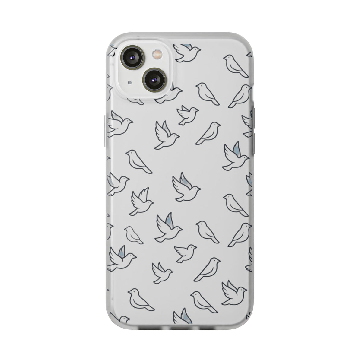 Dove Pattern Flexi Phone Case — Minimal White Bird Protective Case