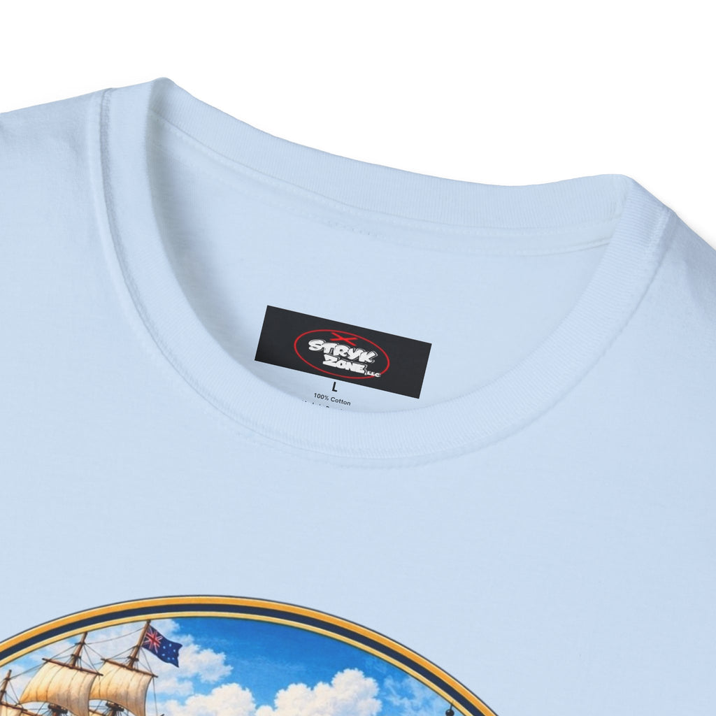 Connecticut Retro State Seal T-Shirt — Vintage Lighthouse & Ship Design