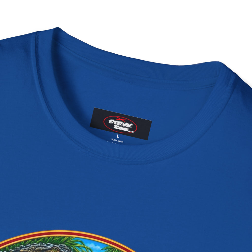 Florida Vintage Lifesaver T-Shirt — Flamingo, Oranges & Ocean Graphic