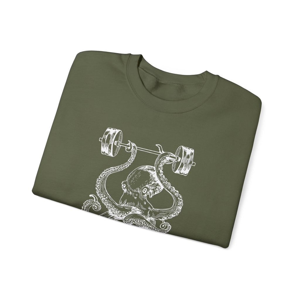 Vintage ink octopus graphic on a crewneck sweatshirt