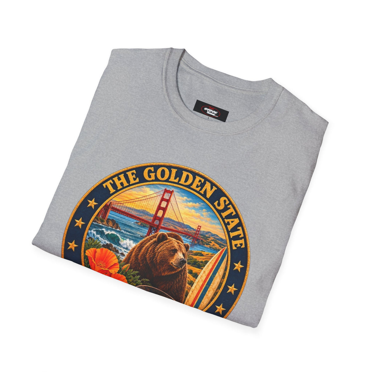 California Golden State Vintage Bear Graphic T-Shirt