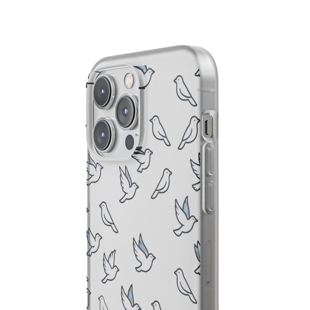 Dove Pattern Flexi Phone Case — Minimal White Bird Protective Case