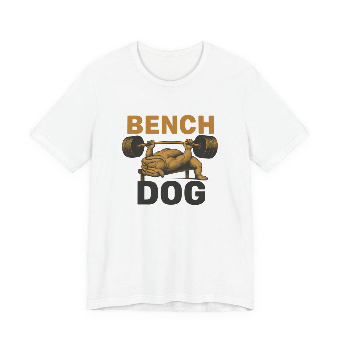 Energetic Dog Lifter graphic on a T-shirt