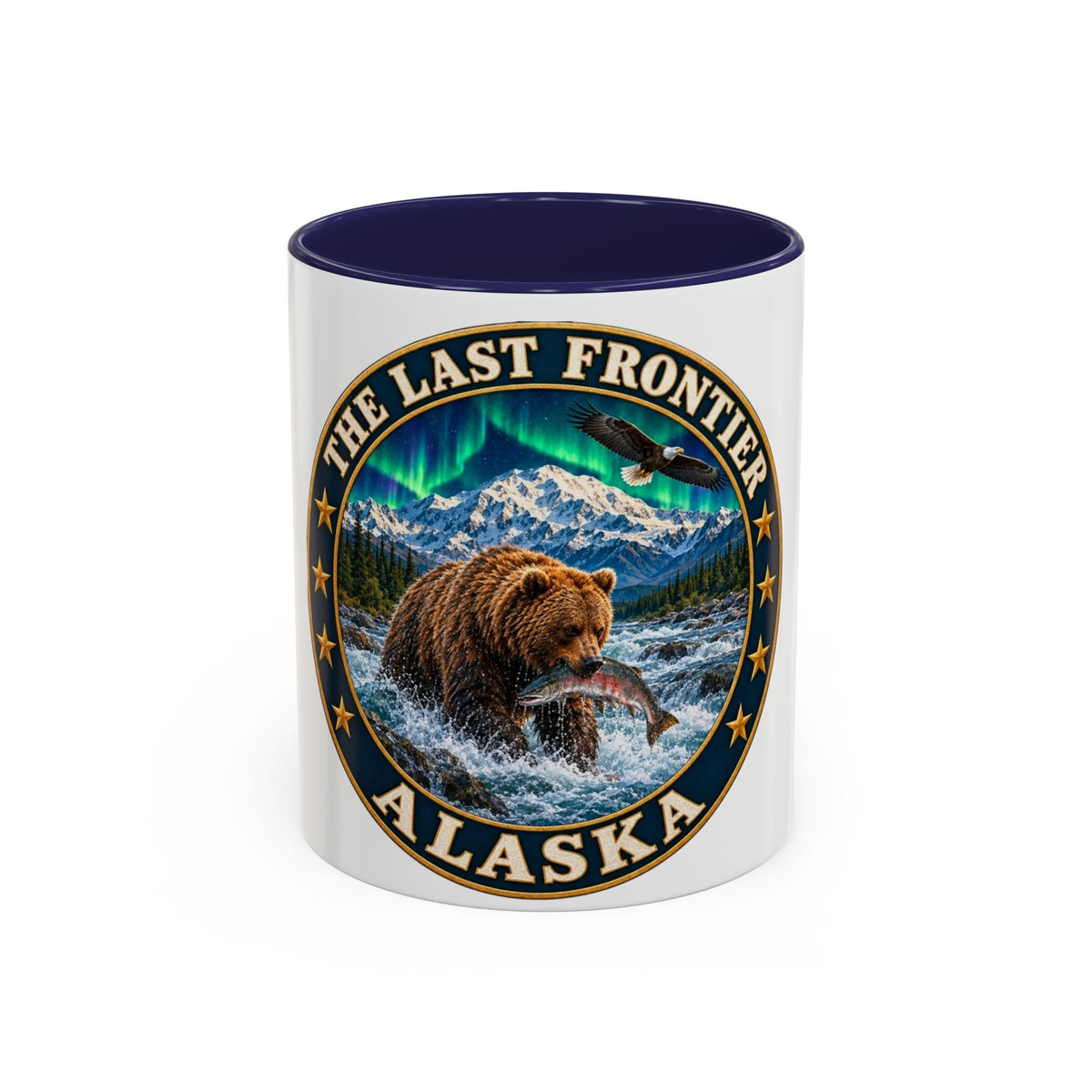 Alaska The Last Frontier Mug — Bear & Northern Lights Coffee Cup (11/15oz)